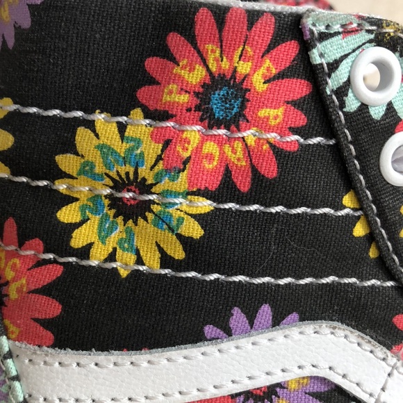 Vans Hightop Black Floral Peace Pace Pax Laceup Size 7.5 women 6 men - Picture 5 of 14